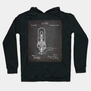 Light Bulb Patent - Industrial Design Housewarming Art - Black Chalkboard Hoodie